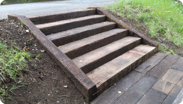 枕木階段修繕のafter